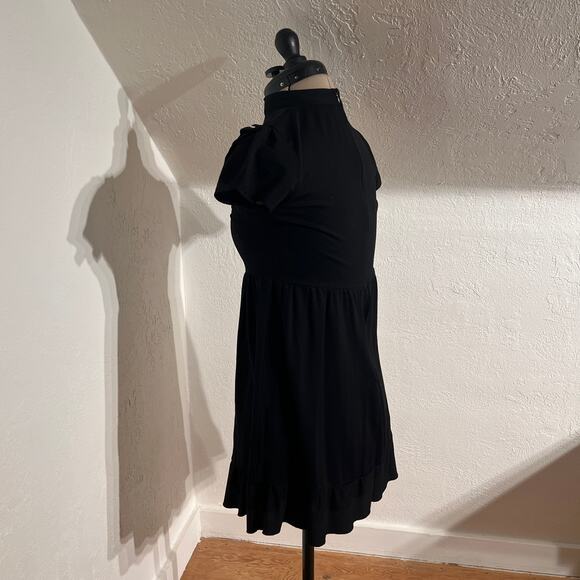 Killstar Goth Black Dress XS Spider Button Mesh Ruffle Witchy - Picture 7 of 12